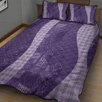 Polynesian Tribal Pattern Patchwork Picturesque Quilt Bed Set Deep Violet