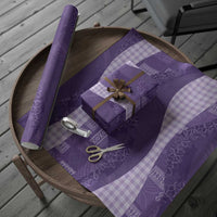 Polynesian Tribal Pattern Patchwork Picturesque Wrapping Paper Deep Violet