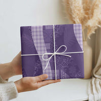 Polynesian Tribal Pattern Patchwork Picturesque Wrapping Paper Deep Violet