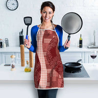 Polynesian Tribal Pattern Patchwork Picturesque Apron Crimson