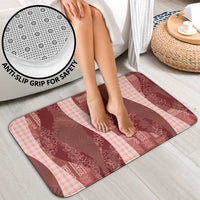 Polynesian Tribal Pattern Patchwork Picturesque Bathroom Set Crimson