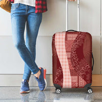 Polynesian Tribal Pattern Patchwork Picturesque Luggage Cover Crimson