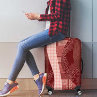 Polynesian Tribal Pattern Patchwork Picturesque Luggage Cover Crimson