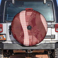 Polynesian Tribal Pattern Patchwork Picturesque Spare Tire Cover Crimson