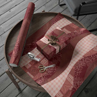 Polynesian Tribal Pattern Patchwork Picturesque Wrapping Paper Crimson