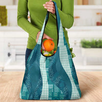 Polynesian Tribal Pattern Patchwork Picturesque Grocery Bag Oceanic