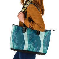 Polynesian Tribal Pattern Patchwork Picturesque Leather Tote Bag Oceanic