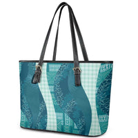Polynesian Tribal Pattern Patchwork Picturesque Leather Tote Bag Oceanic