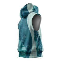 Polynesian Tribal Pattern Patchwork Picturesque Sleeveless Hoodie Oceanic