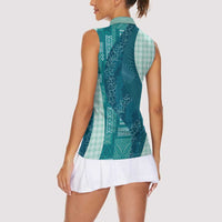Polynesian Tribal Pattern Patchwork Picturesque Women Sleeveless Polo Shirt Oceanic LT7 - Polynesian Pride