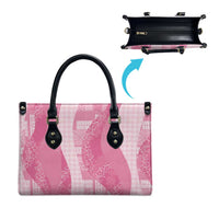 Polynesian Tribal Pattern Patchwork Picturesque Leather Bag Rose Pink