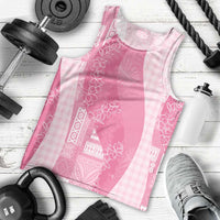 Polynesian Tribal Pattern Patchwork Picturesque Men Tank Top Rose Pink