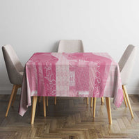 Polynesian Tribal Pattern Patchwork Picturesque Tablecloth Rose Pink