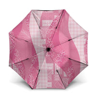 Polynesian Tribal Pattern Patchwork Picturesque Umbrella Rose Pink