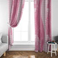 Polynesian Tribal Pattern Patchwork Picturesque Window Curtain Rose Pink