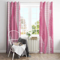 Polynesian Tribal Pattern Patchwork Picturesque Window Curtain Rose Pink
