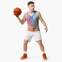 Polynesian Tribal Pattern Patchwork Picturesque Basketball Jersey Holographic
