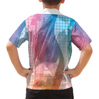 Polynesian Tribal Pattern Patchwork Picturesque Family Matching Tank Maxi Dress and Hawaiian Shirt Holographic
