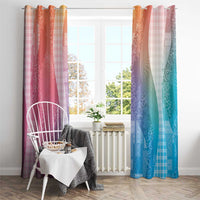 Polynesian Tribal Pattern Patchwork Picturesque Window Curtain Holographic