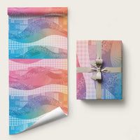 Polynesian Tribal Pattern Patchwork Picturesque Wrapping Paper Holographic LT7 58" × 23" Holographic - Polynesian Pride