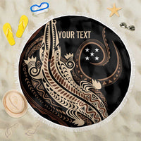 Personalized Solomon Islands Crocodile Beach Blanket Hapi Isles - Independence Anniversary LT7 One Size 150cm Brown - Polynesian Pride