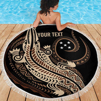 Personalized Solomon Islands Crocodile Beach Blanket Hapi Isles - Independence Anniversary LT7 - Polynesian Pride