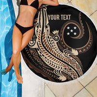 Personalized Solomon Islands Crocodile Beach Blanket Hapi Isles - Independence Anniversary LT7 - Polynesian Pride