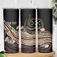 Personalized Solomon Islands Crocodile Skinny Tumbler Hapi Isles - Independence Anniversary