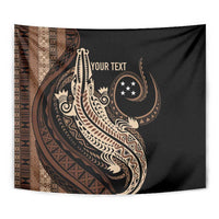 Personalized Solomon Islands Crocodile Tapestry Hapi Isles - Independence Anniversary