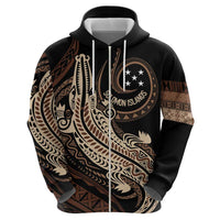 Personalized Solomon Islands Crocodile Zip Hoodie Hapi Isles - Independence Anniversary