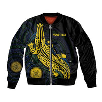 Personalized Solomon Islands Independence Anniversary Bomber Jacket Crocodile Mix Tapa LT7 Unisex Colorful - Polynesian Pride