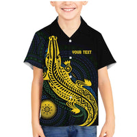 Personalized Solomon Islands Independence Anniversary Family Matching Mermaid Dress and Hawaiian Shirt Crocodile Mix Tapa