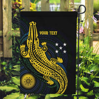 Personalized Solomon Islands Independence Anniversary Garden Flag Crocodile Mix Tapa