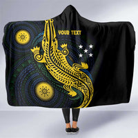 Personalized Solomon Islands Independence Anniversary Hooded Blanket Crocodile Mix Tapa