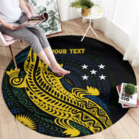 Personalized Solomon Islands Independence Anniversary Round Carpet Crocodile Mix Tapa