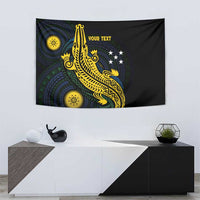 Personalized Solomon Islands Independence Anniversary Tapestry Crocodile Mix Tapa