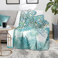 Aotearoa Maori Koru Curves Blanket Mossy Paua Shell