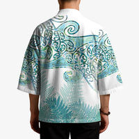 Aotearoa Maori Koru Curves Kimono Mossy Paua Shell