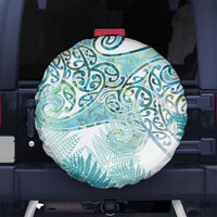Aotearoa Maori Koru Curves Spare Tire Cover Mossy Paua Shell