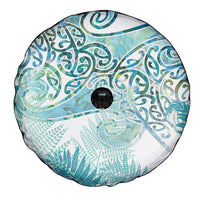 Aotearoa Maori Koru Curves Spare Tire Cover Mossy Paua Shell