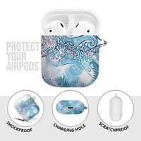 Aotearoa Maori Koru Curves AirPods Case Aqua Paua Shell