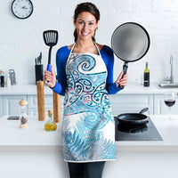 Aotearoa Maori Koru Curves Apron Aqua Paua Shell