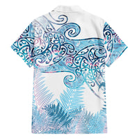 Aotearoa Maori Koru Curves Family Matching Long Sleeve Bodycon Dress and Hawaiian Shirt Aqua Paua Shell