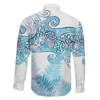 Aotearoa Maori Koru Curves Family Matching Short Sleeve Bodycon Dress and Hawaiian Shirt Aqua Paua Shell