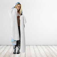 Aotearoa Maori Koru Curves Hooded Blanket Aqua Paua Shell