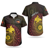 Papua New Guinea Independence Personalized Couples Matching Summer Maxi Dress and Hawaiian Shirt Tapa Circle LT7 - Polynesian Pride