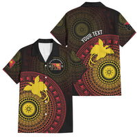 Papua New Guinea Independence Personalized Family Matching Long Sleeve Bodycon Dress and Hawaiian Shirt Tapa Circle LT7 Dad's Shirt - Short Sleeve Black - Polynesian Pride