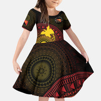 Papua New Guinea Independence Personalized Family Matching Off Shoulder Maxi Dress and Hawaiian Shirt Tapa Circle