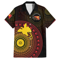 Papua New Guinea Independence Personalized Family Matching Off Shoulder Maxi Dress and Hawaiian Shirt Tapa Circle