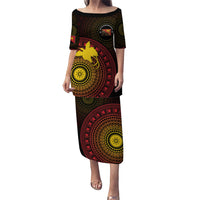 Papua New Guinea Independence Personalized Family Matching Puletasi and Hawaiian Shirt Tapa Circle